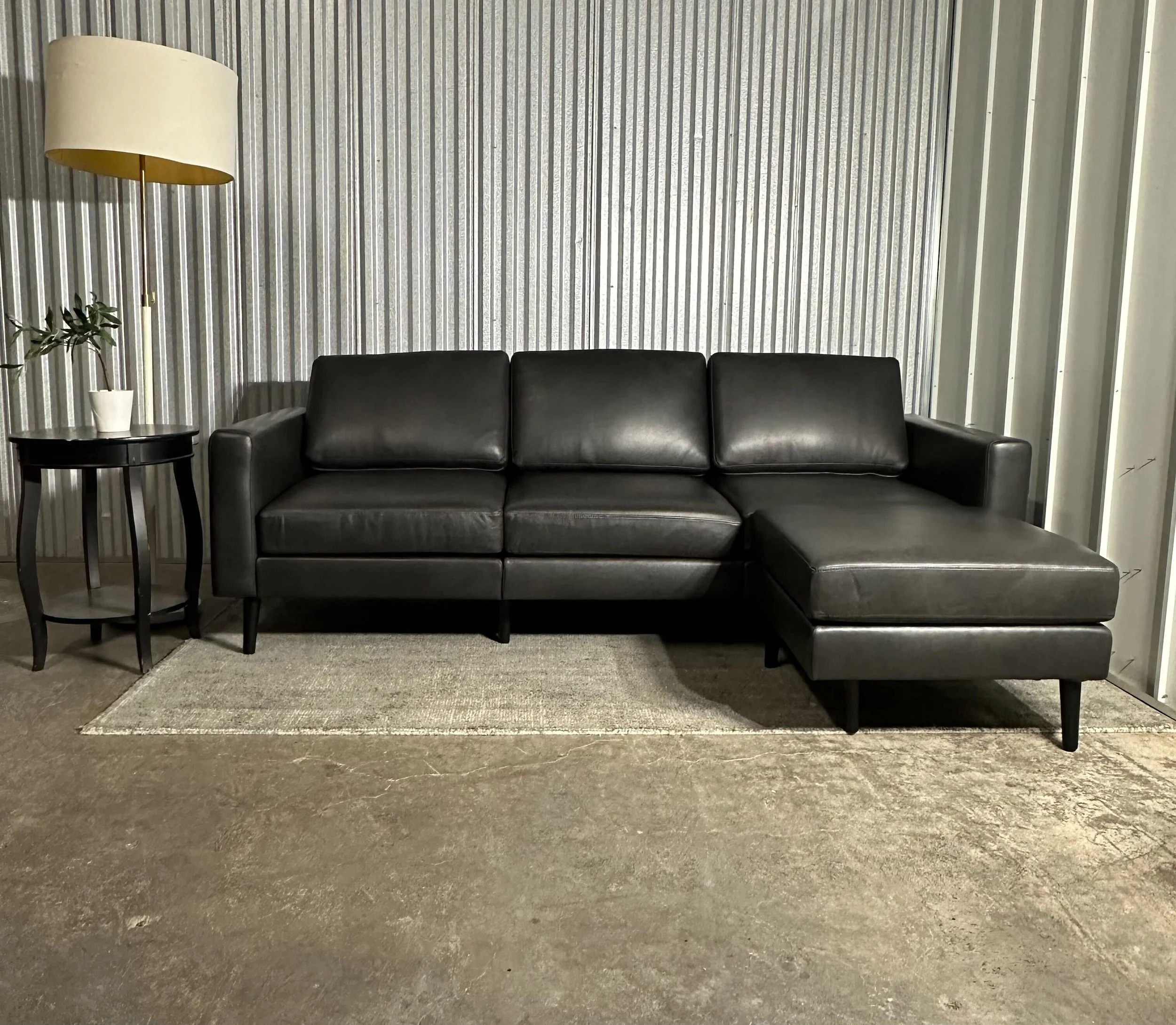 Burrow Nomad Leather Sofa with Ottoman