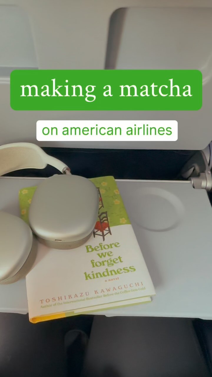 it’s so funny to me that I feel so much anxiety in situations like these, considering my job is largely talking to strangers all day 😂
•
10/10 recommend making your own matcha on the flight!! ✈️
•
what is your dream destination?? ⤵️
