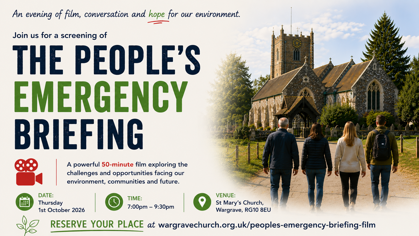 A powerful 50-minute film exploring the challenges and opportunities facing our environment, communities and future.  Join us on Thursday 1st October
