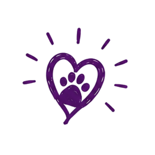 Purple Paw Print in a heart