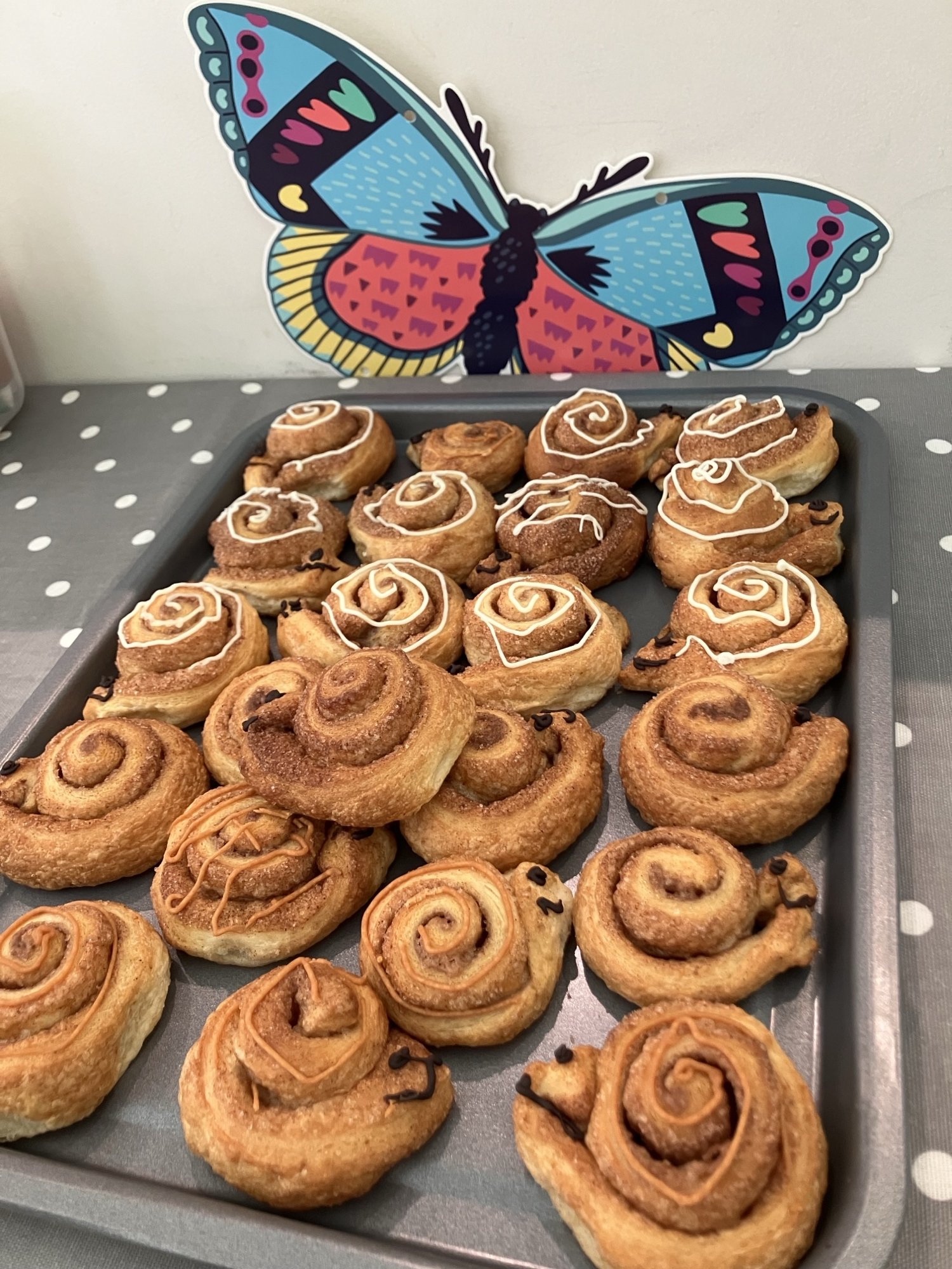 Cinnamon Snail Buns for our Family Activity Morning