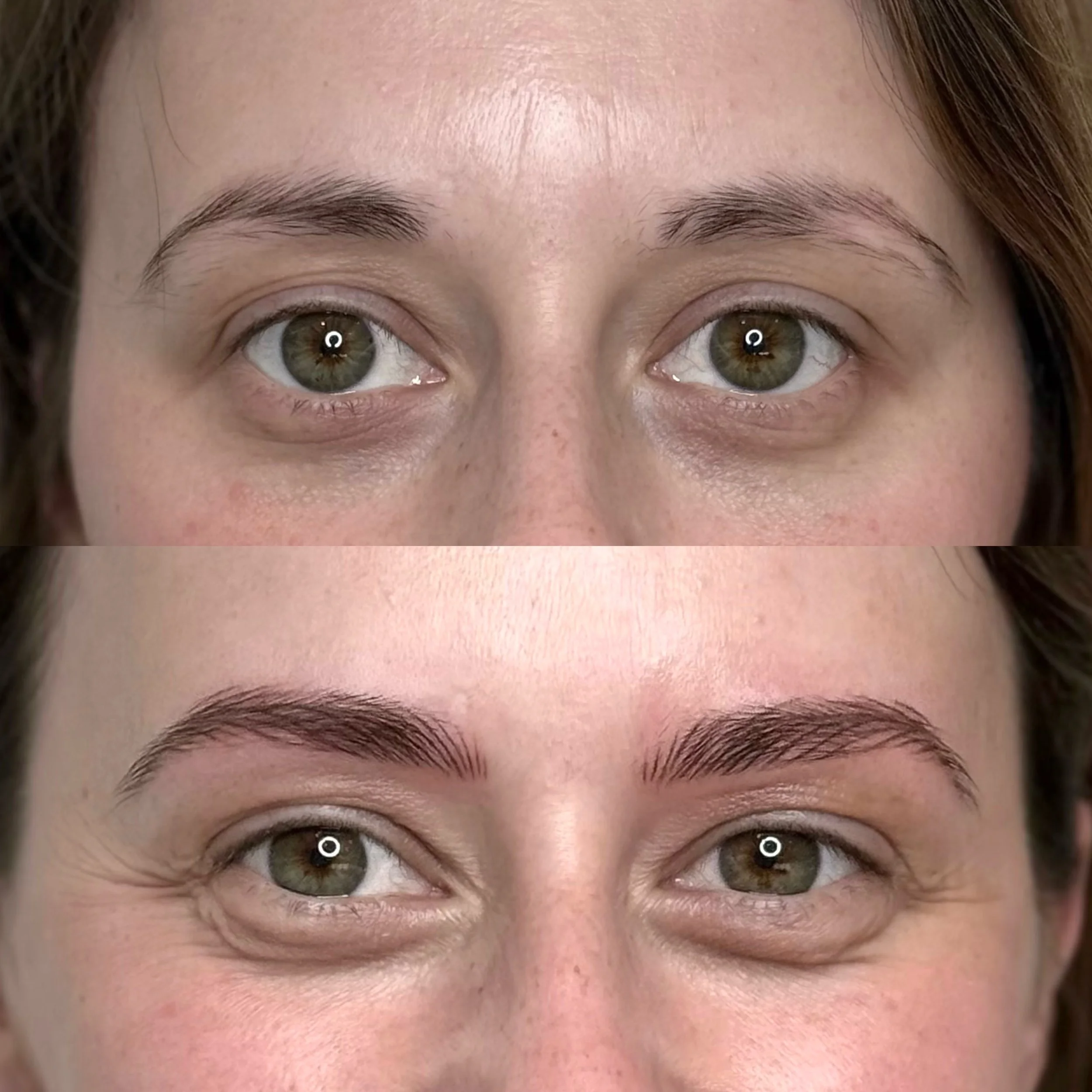 Top image is a before and below is after with Nano Brows