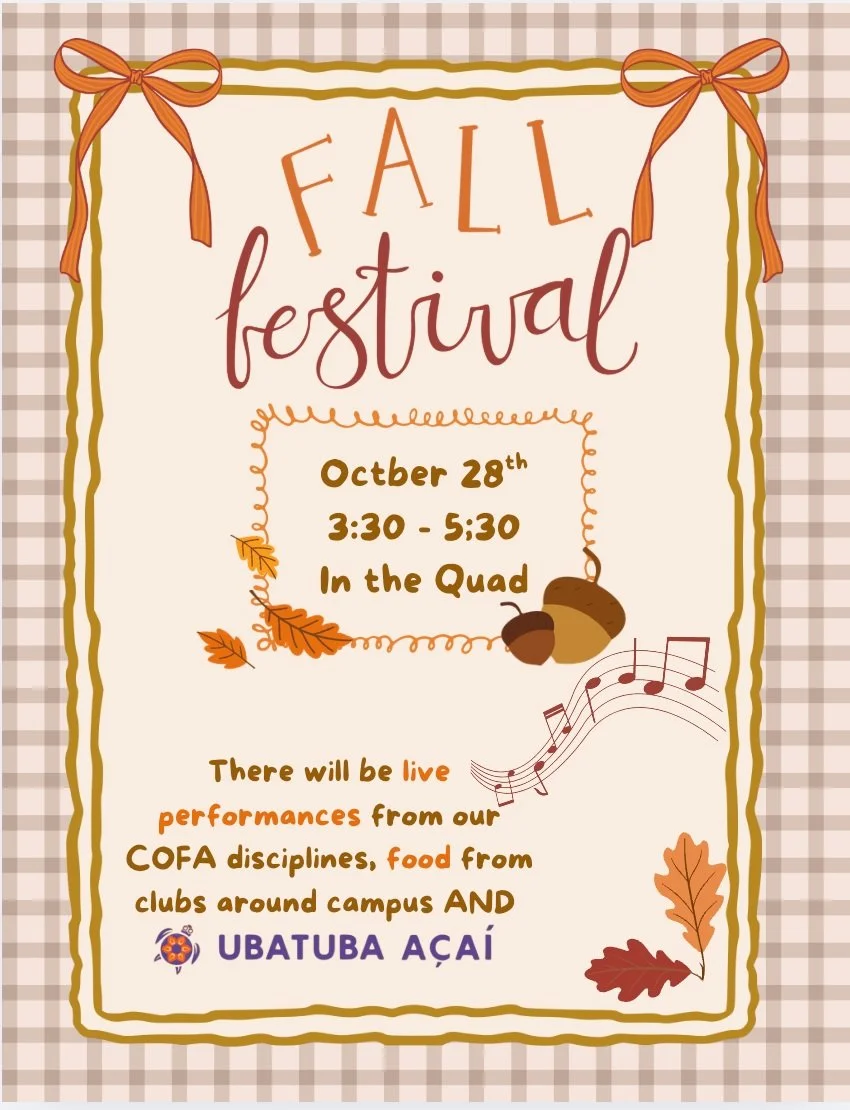 🍁Come join us at the Fall Festival!!

Come enjoy live performances and lots of food!!

🗓️ Wednesday, October 28
🕞 3:30-5:30
📍 Sunny Hills Quad