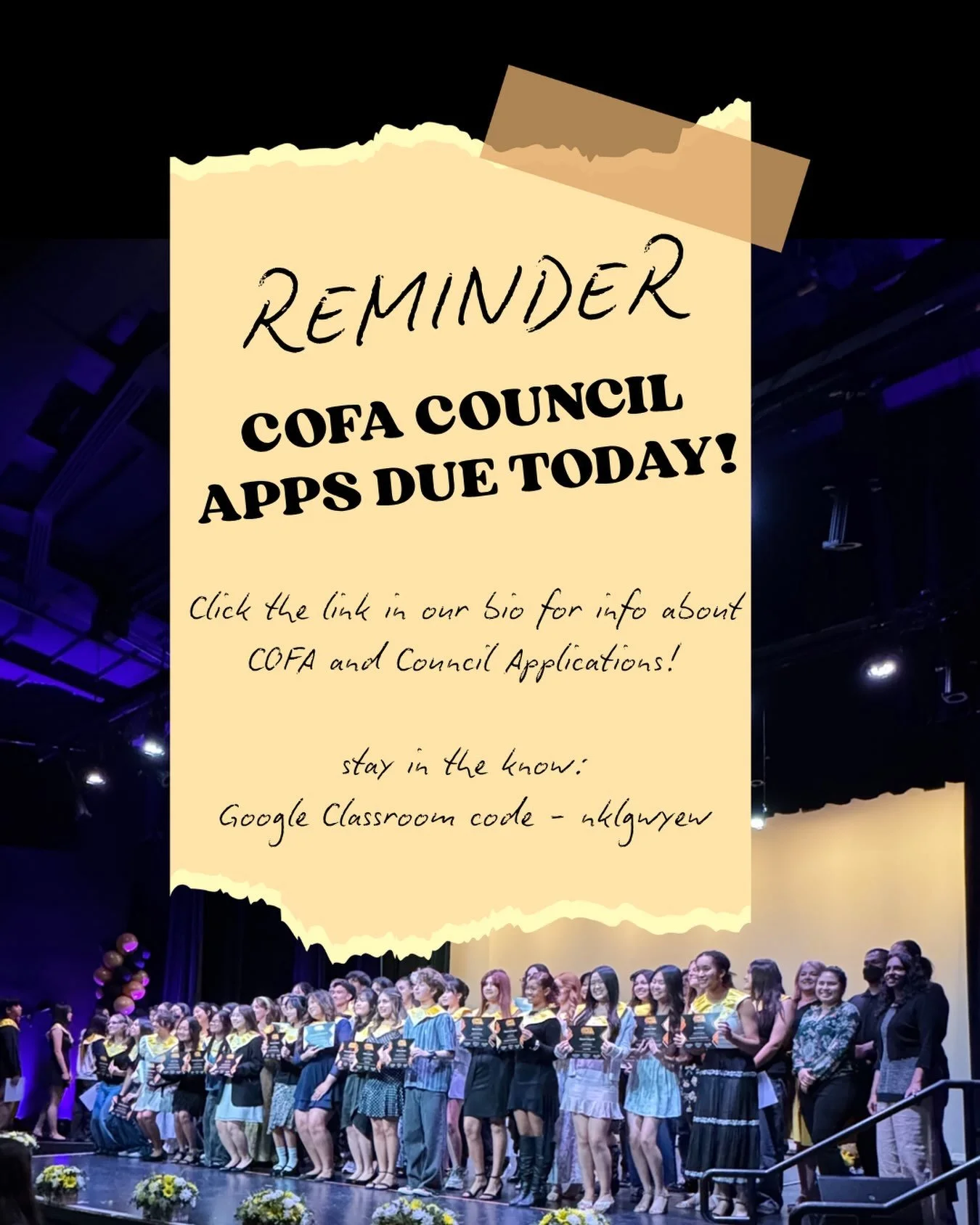 The deadline for COFA council applications is today! Click the links in our bio for more info!