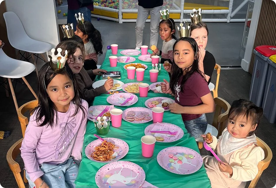 Children's birthday party setup at Little Nui in Whanganui
