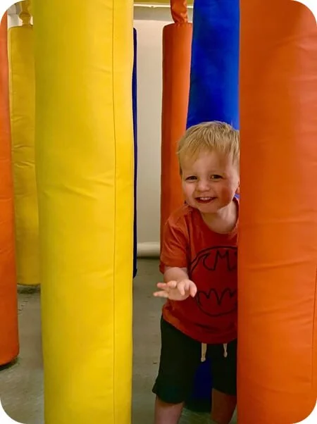 Children playing with the soft play equipment at Little Nui