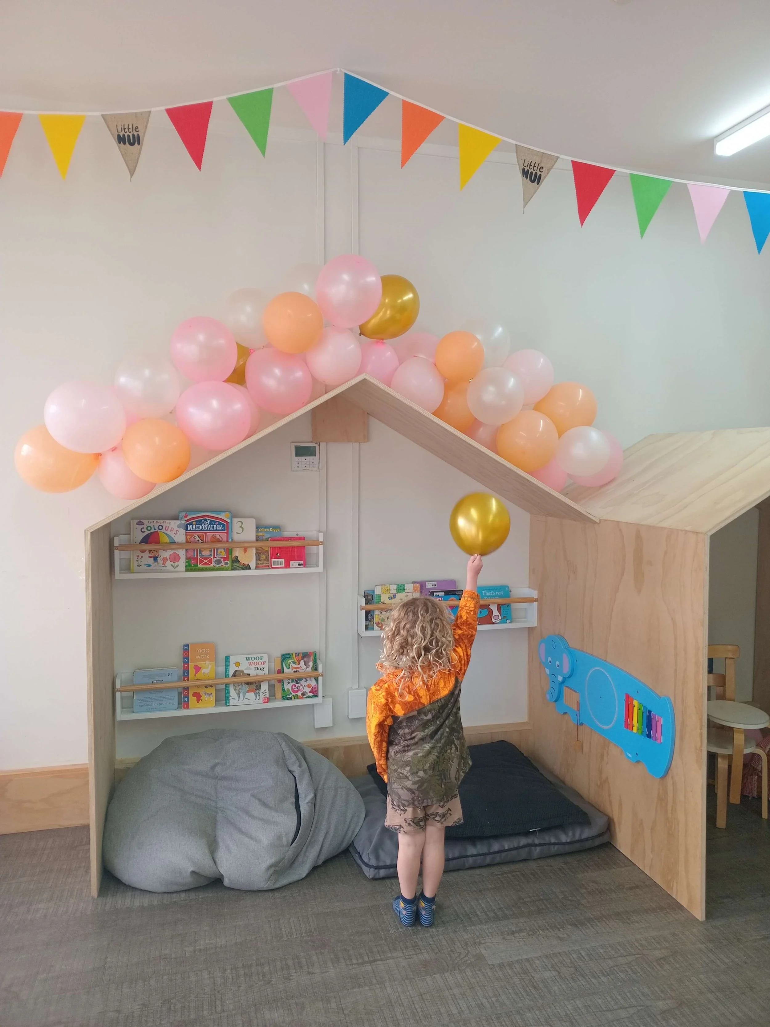 Children's birthday party setup at Little Nui in Whanganui