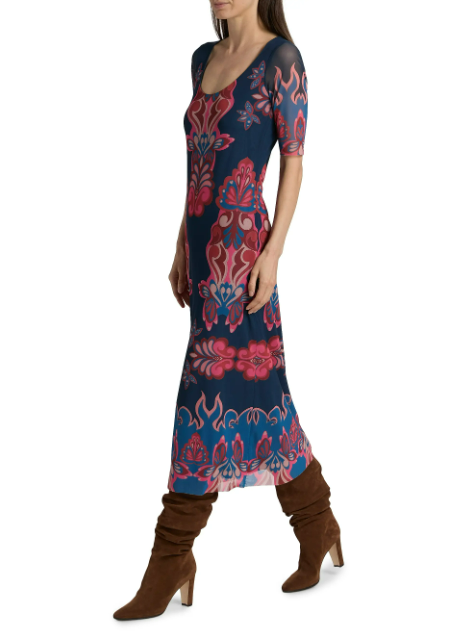 Johnny Was Maya Mesh Midi Dress- Ryland  Lana's Boutique