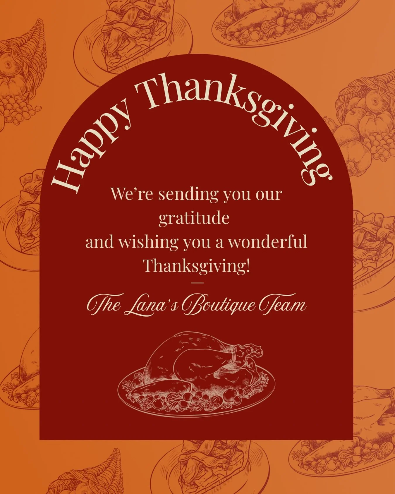 Happy Thanksgiving from the Lana&rsquo;s Boutique Team! We are so grateful for each and every one of you, we hope you have a wonderful holiday! 🦃🤎