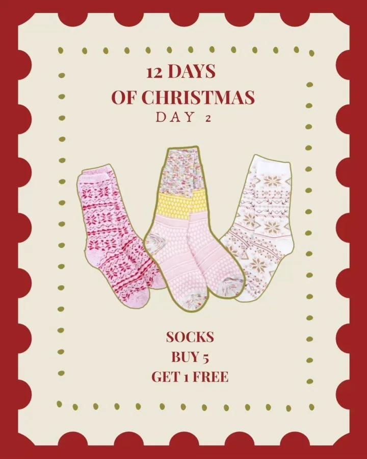 On the second day of Christmas Lana&rsquo;s gives to you&hellip; our favorite socks for you too! 🧦🎄✨

Give the gift of comfort this holiday season! For our second sale of the 12 Days of Christmas deals, buy 5 pairs of socks and get 1 free! Head in 
