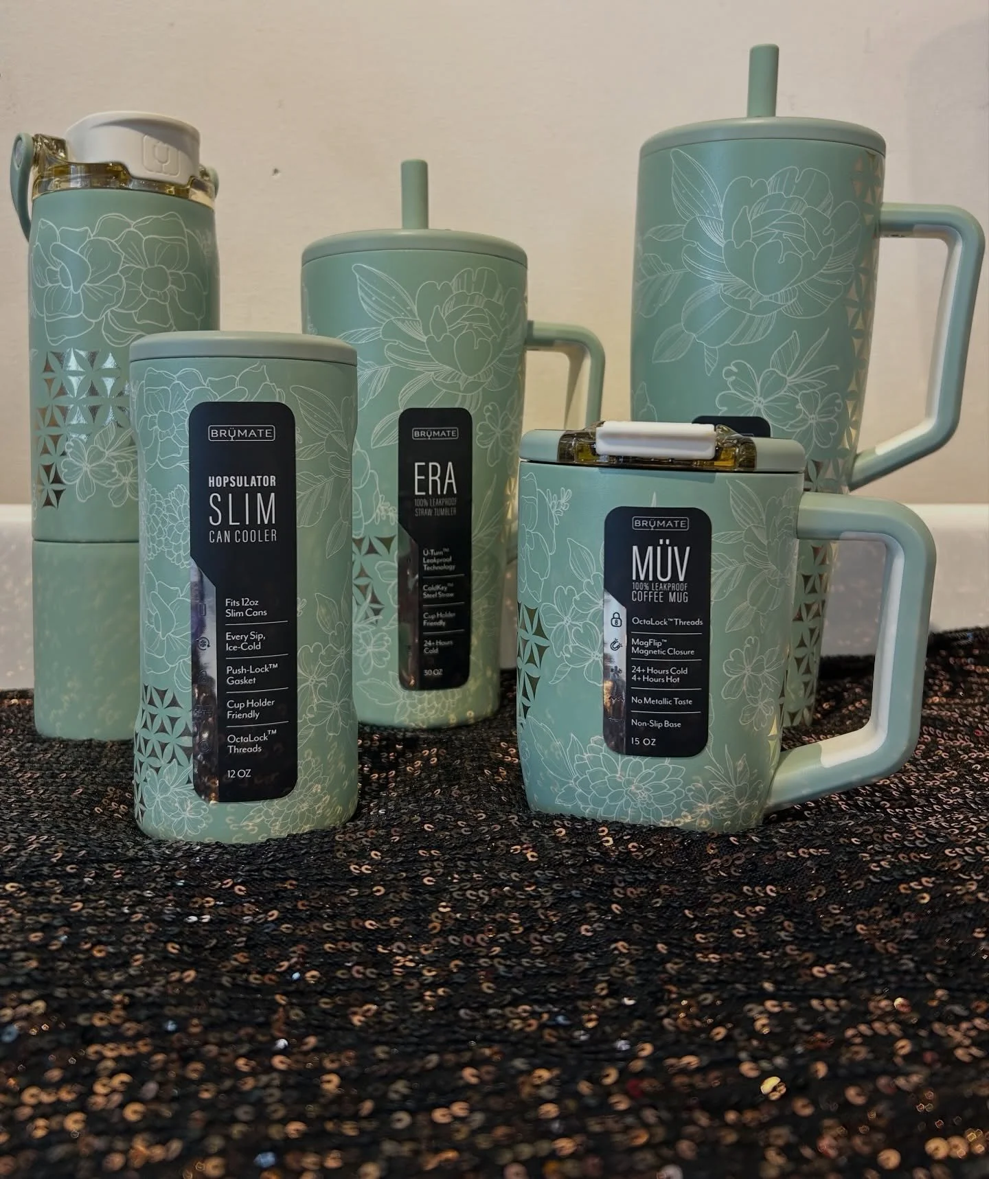 Our NEW Brumate collection has landed! Get ready for spring with this stunning set! Shop the Golden Bloom collection today at Lana&rsquo;s Boutique! 🩵🌼