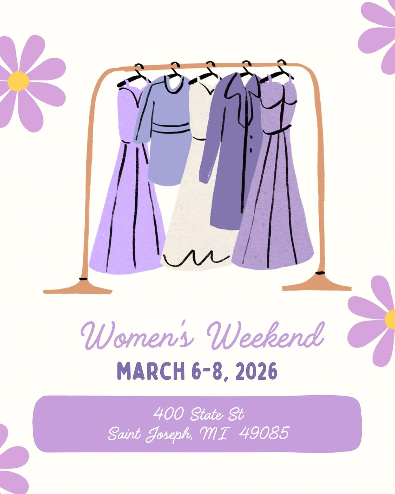 Celebrate women and the businesses they own in a fun, female-powered weekend in downtown St. Joseph! 💜 Join us downtown St. Joe on March 6th through the 8th, for a celebration of the women you love! We will have a special sale just for you! 
📍 400 