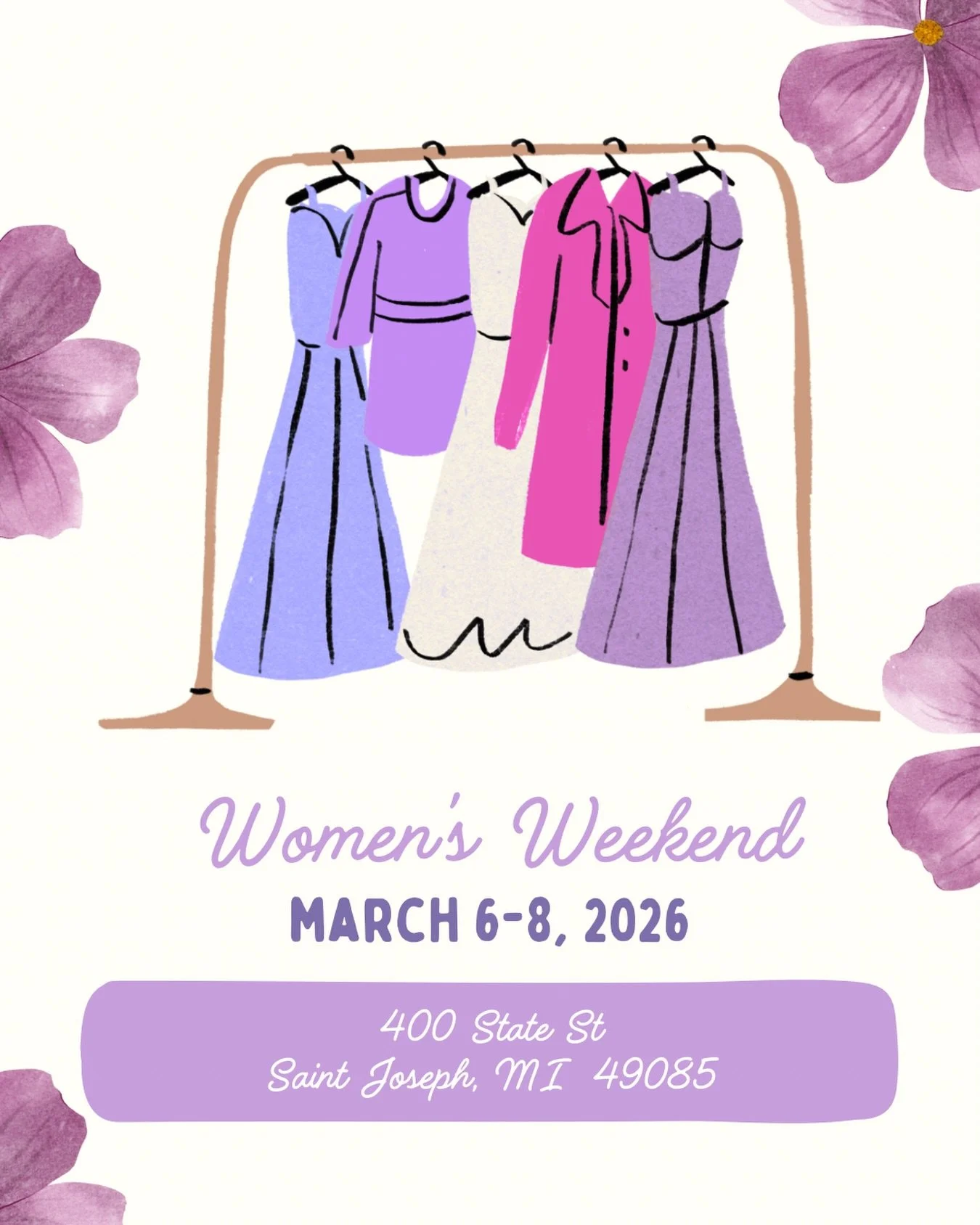 Join us downtown St. Joseph this weekend for Women&rsquo;s Weekend! Gather your girls and get ready for a shopping spree! Enjoy 20% off all regular priced clothing and refreshments on us Saturday &amp; Sunday from 3-6! 
We can&rsquo;t wait to celebra