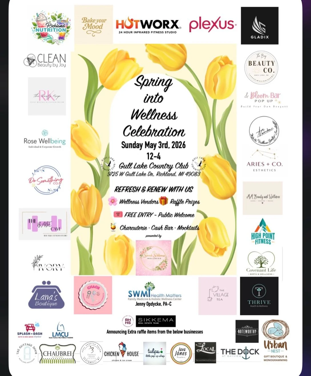 Looking for something fun to do this Sunday? Come spend the afternoon at Gull Lake Country Club filled with wellness, connection, and a whole lot of fun. Free entry/open to the public! 

#thingstodo #sundayfun #weekendplans #kalamazooevents #gulllake