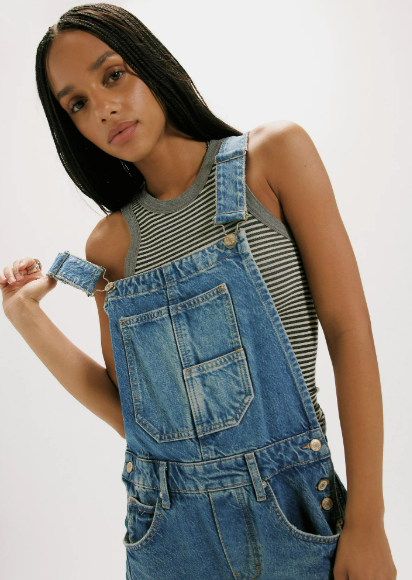 free people good luck overall top close up