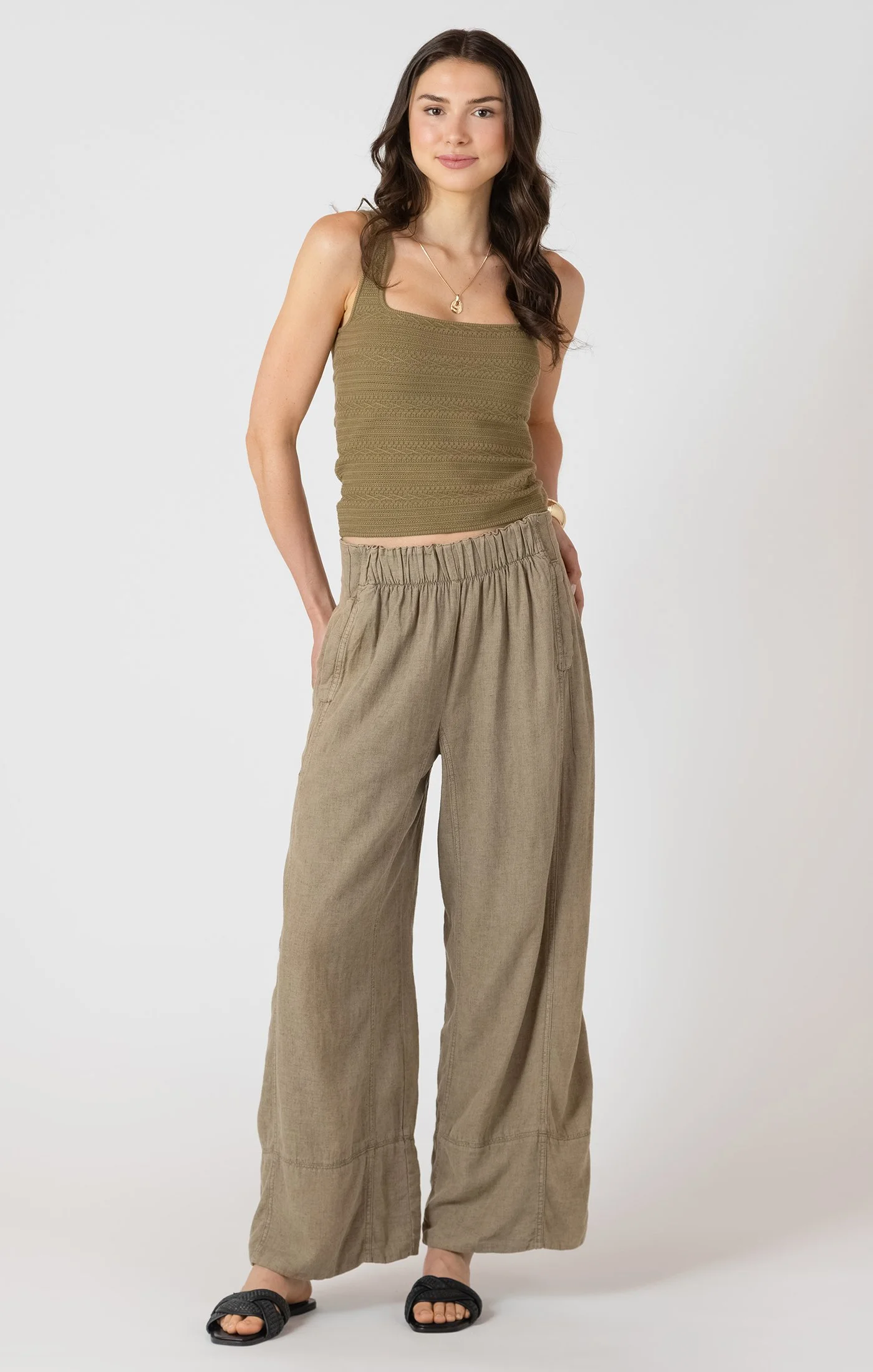 dex wide leg faded olive pant