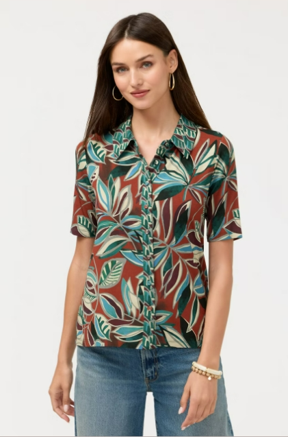 Johnny Was Janie Favorite Fitted Button Down- Casmalia
