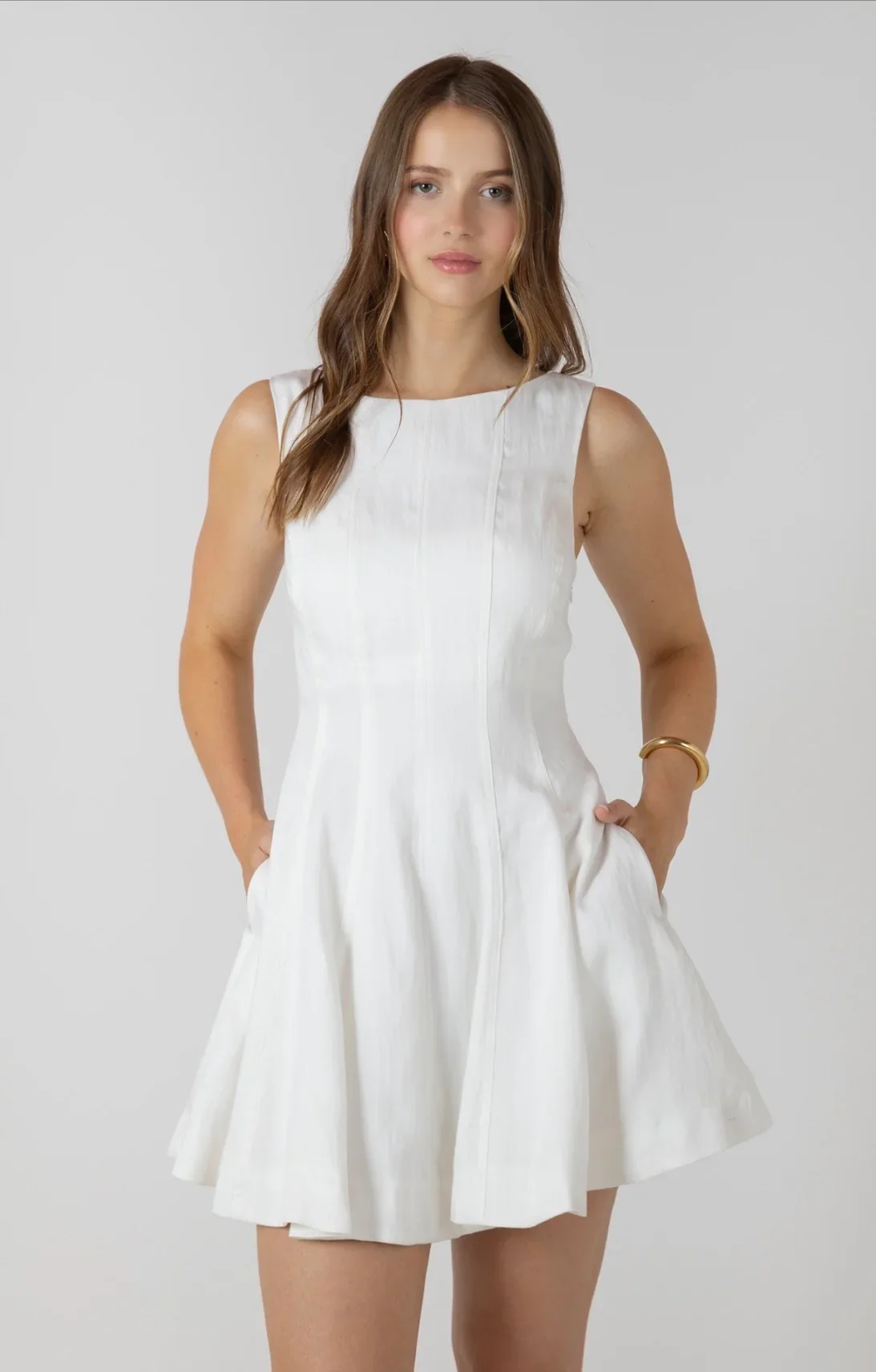 Dex Fit & Flare White Mini Dress