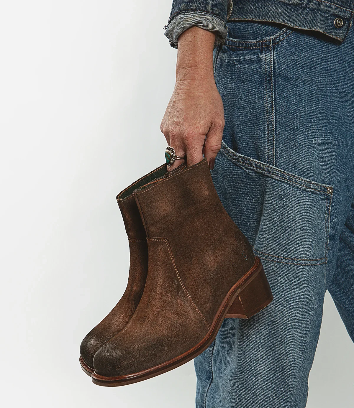 BedStu Notice Grey Suede Rust Boots