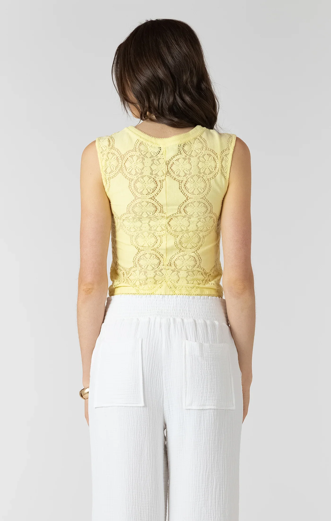 dex lemon lace tank back
