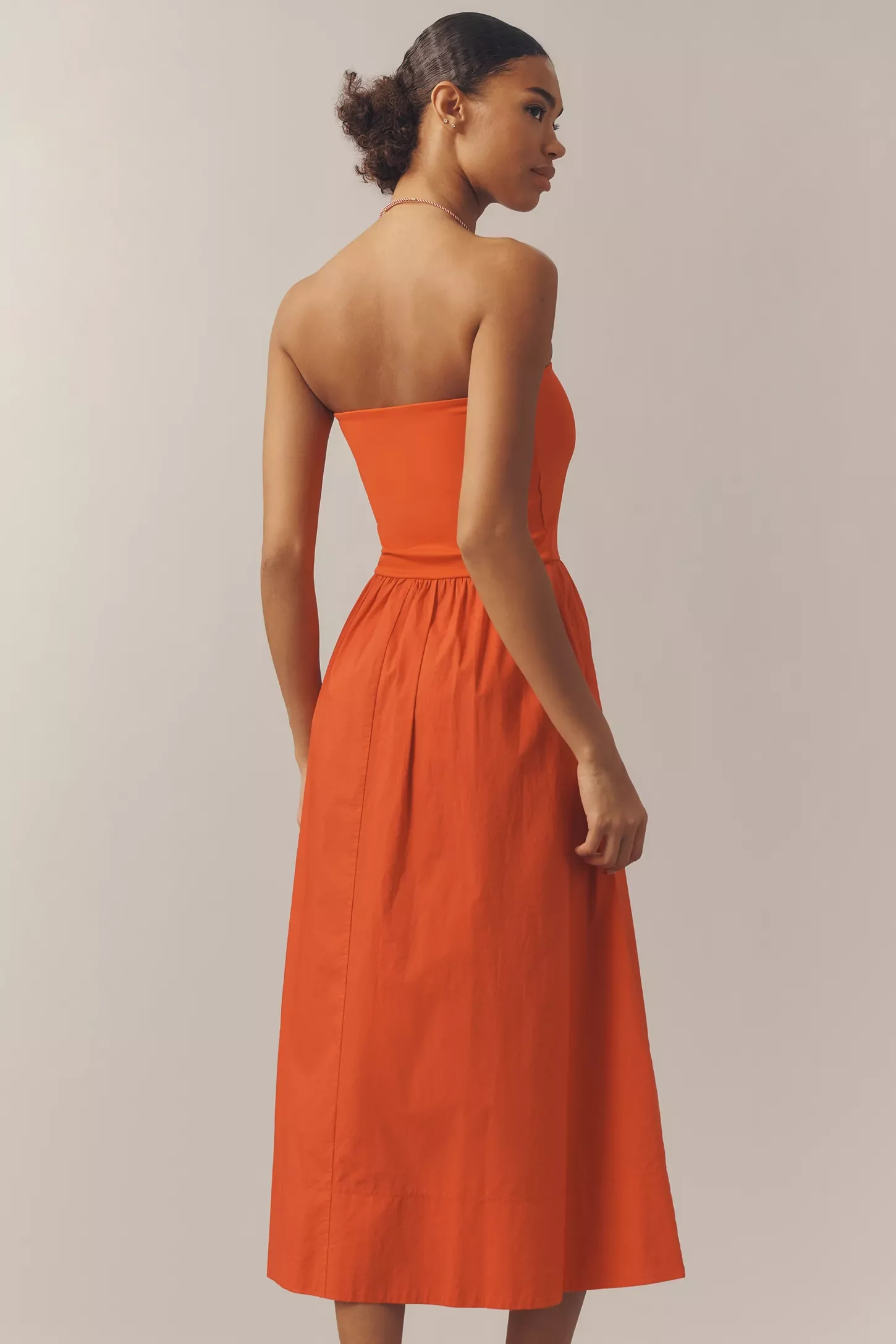 z supply strapless orange dress