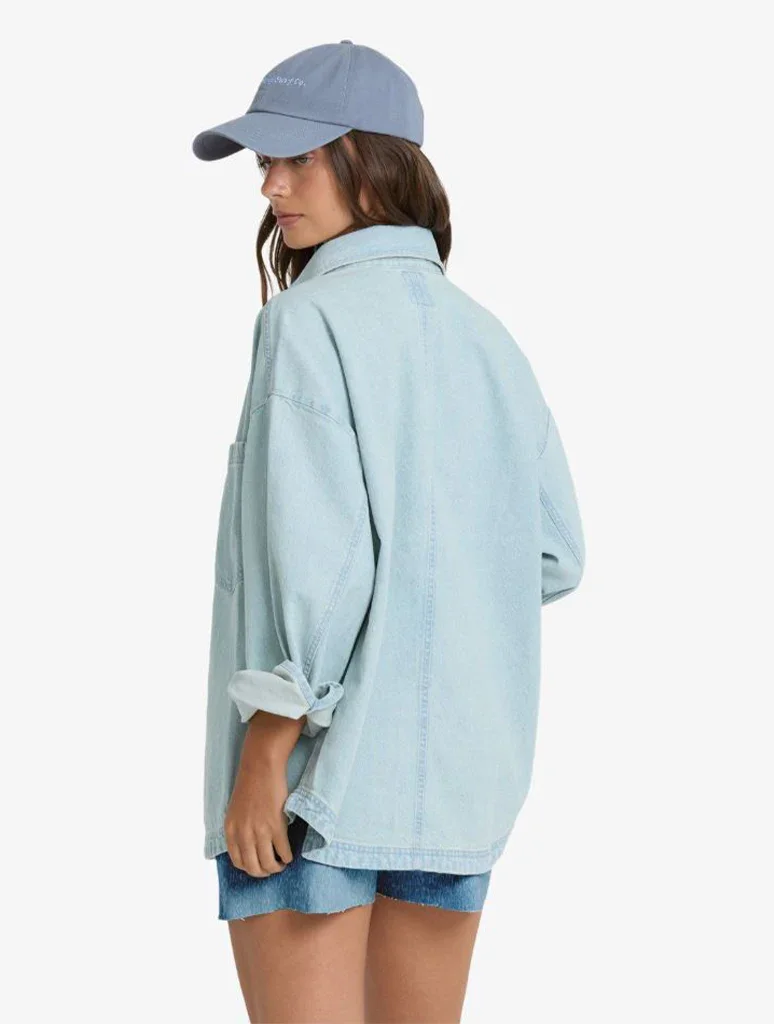 billabong mix match LS Woven top