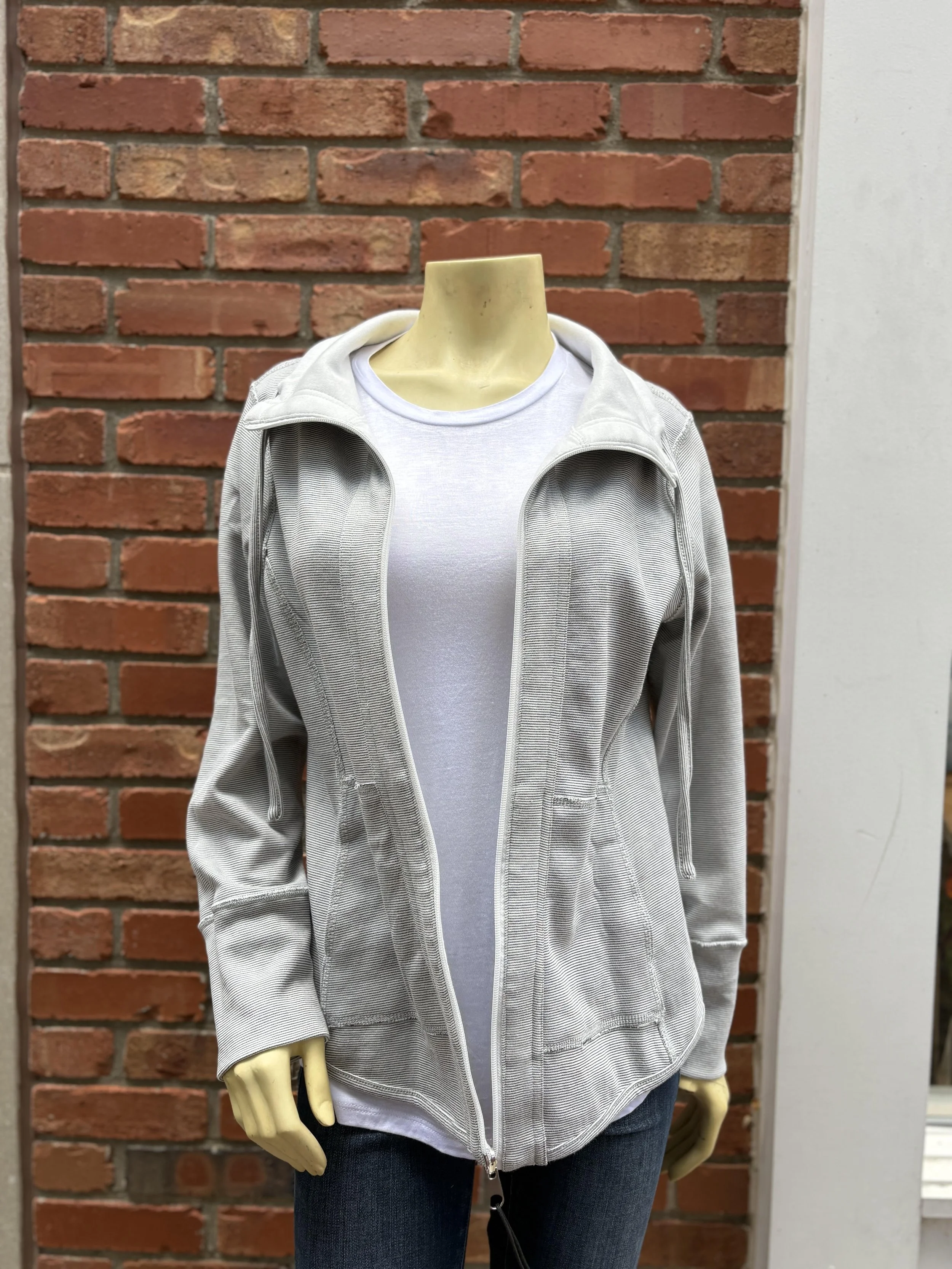 lulu b opened striped cream jacket