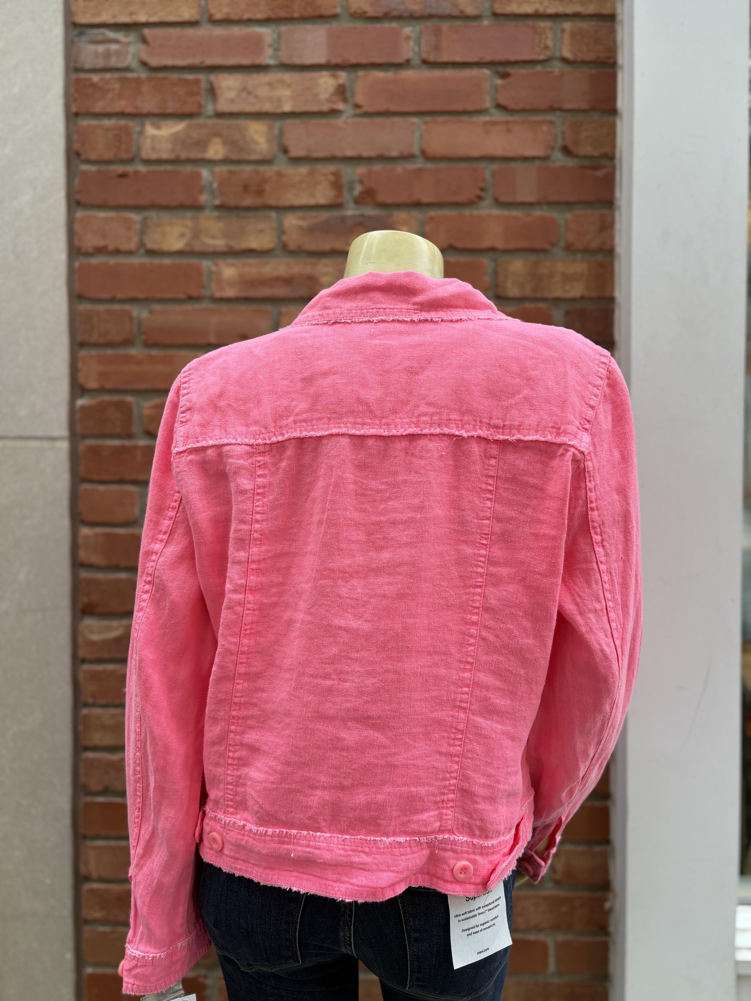 lulu b pink linen jacket back