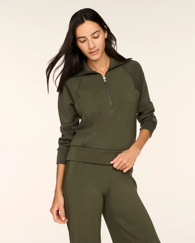 spanx airessentials half zip monstera