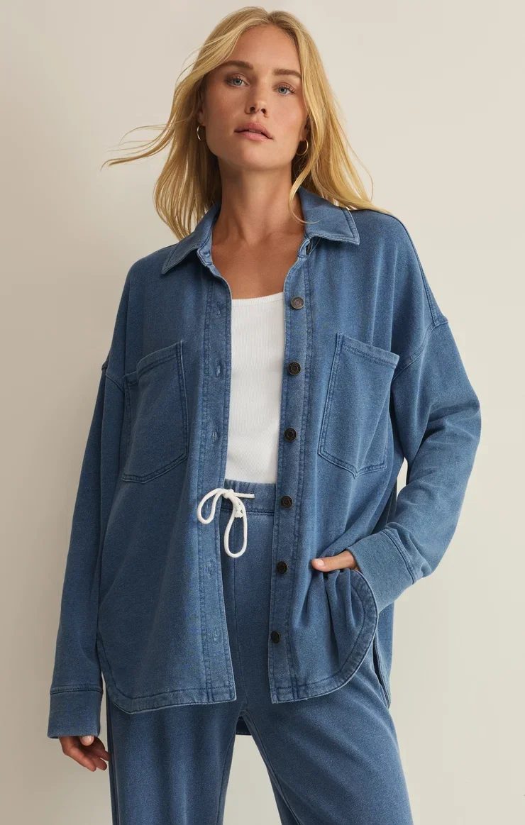 Z Supply All Day Knit Denim Jacket- Calypso