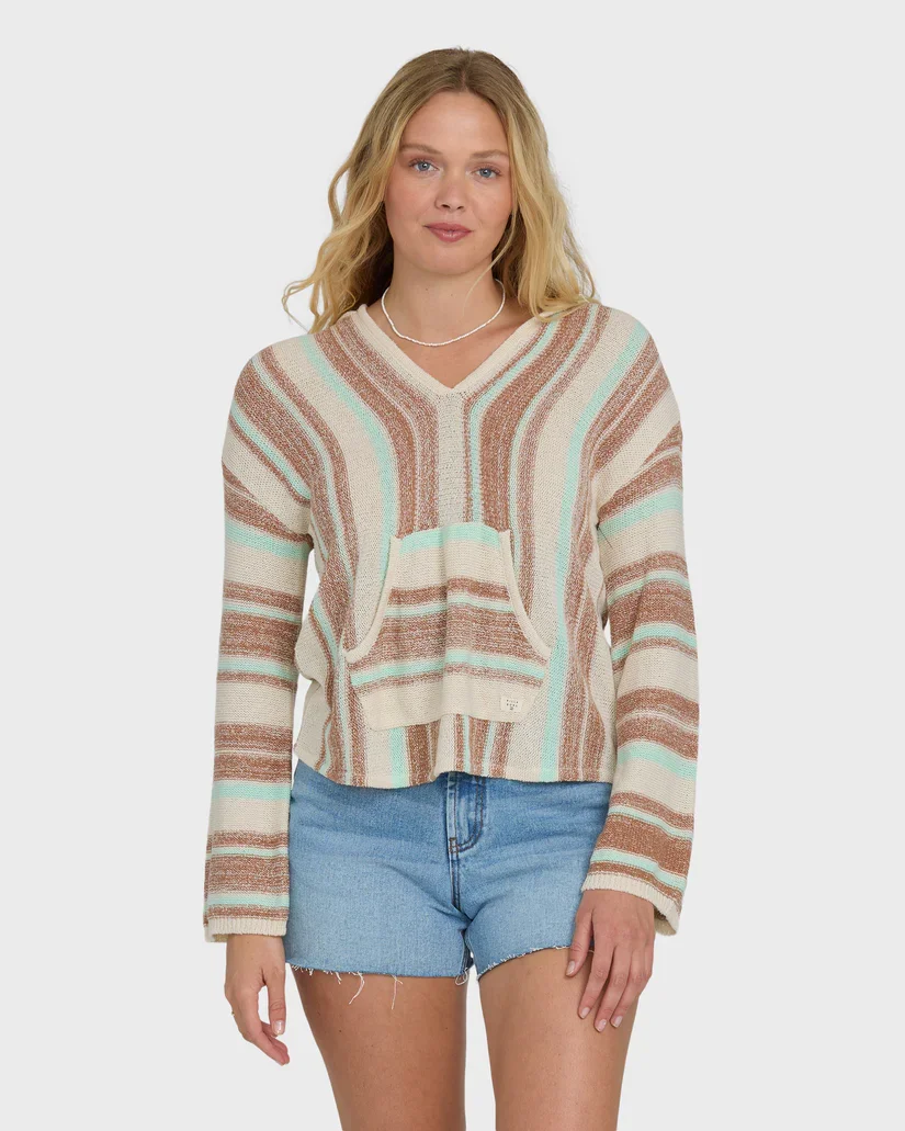 Billabong Baja Beach Hooded Sweater- Sugar Almond
