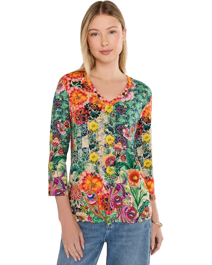 Johnny Was Janie 3/4 Sleeve- Carlina
