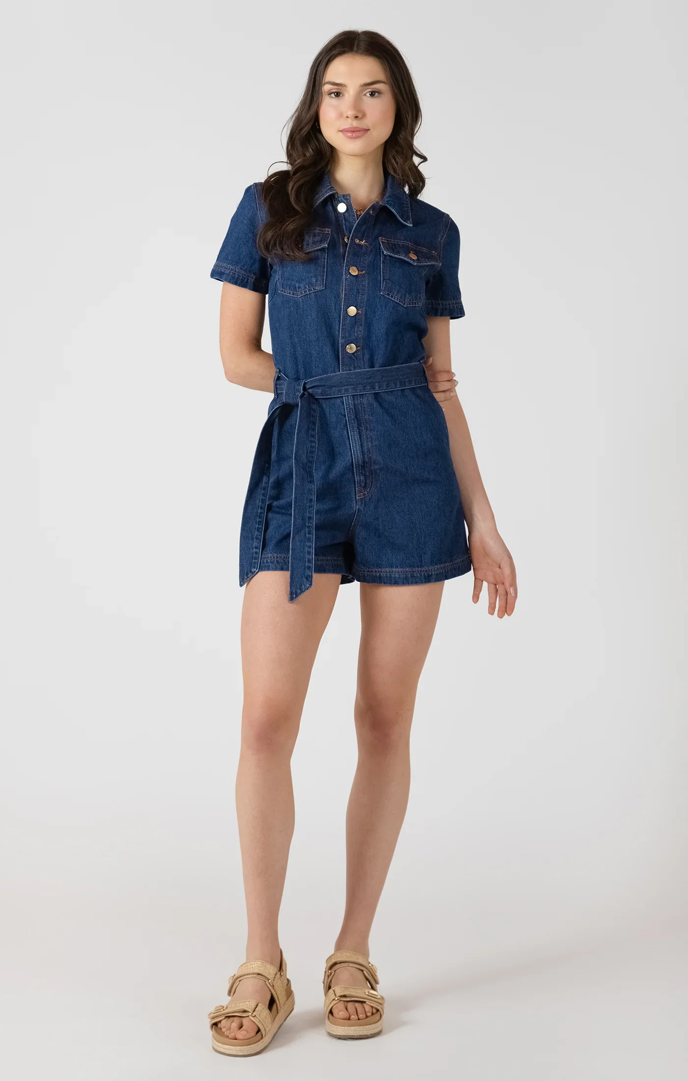 dex belted utility romper