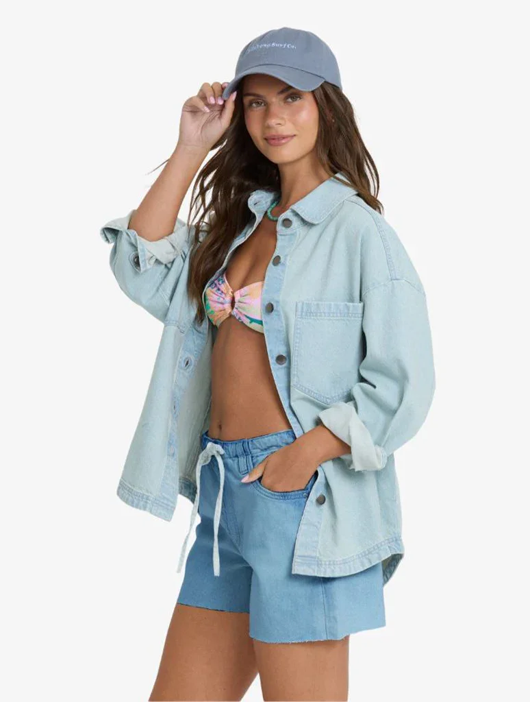 billabong button up woven top