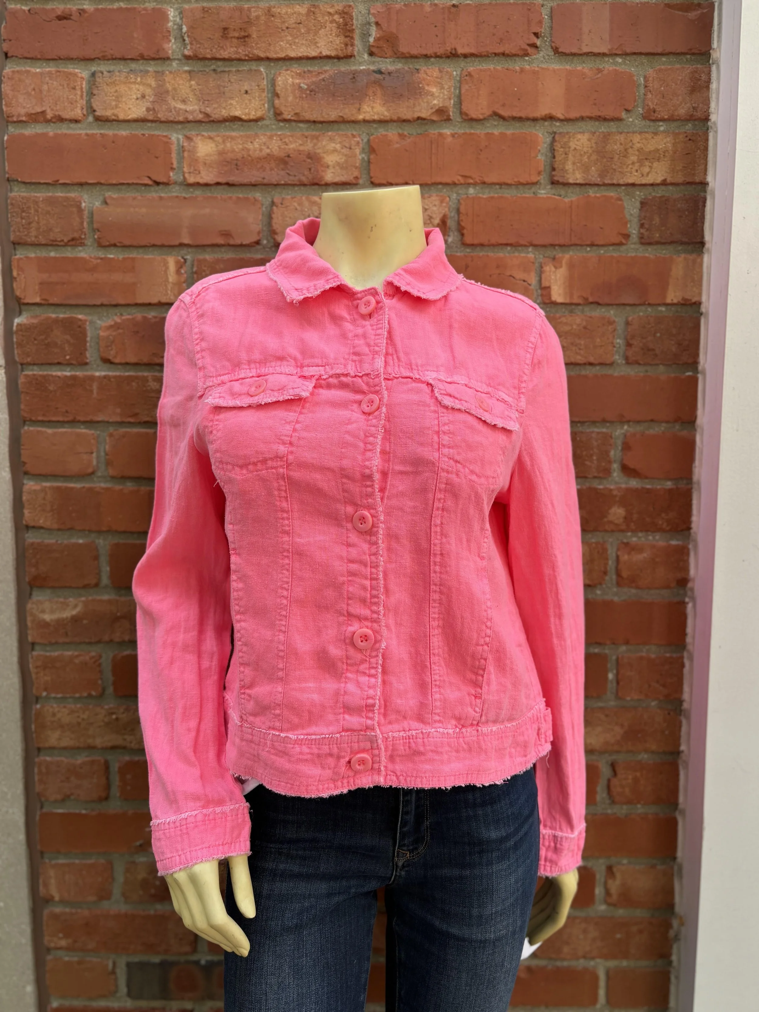 Lulu B Linen Jacket-Pink