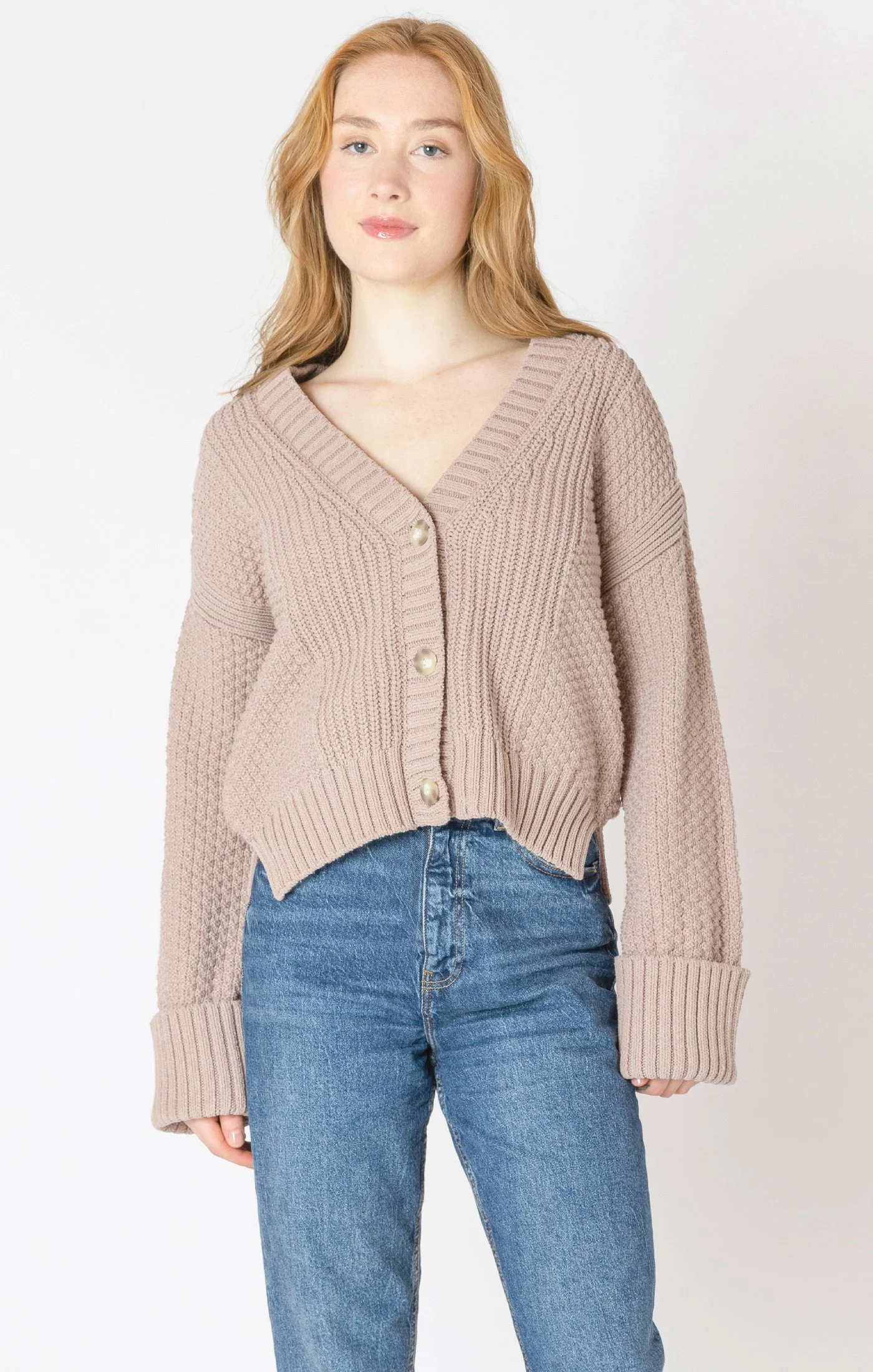 dex cuffed sleeve cardigan