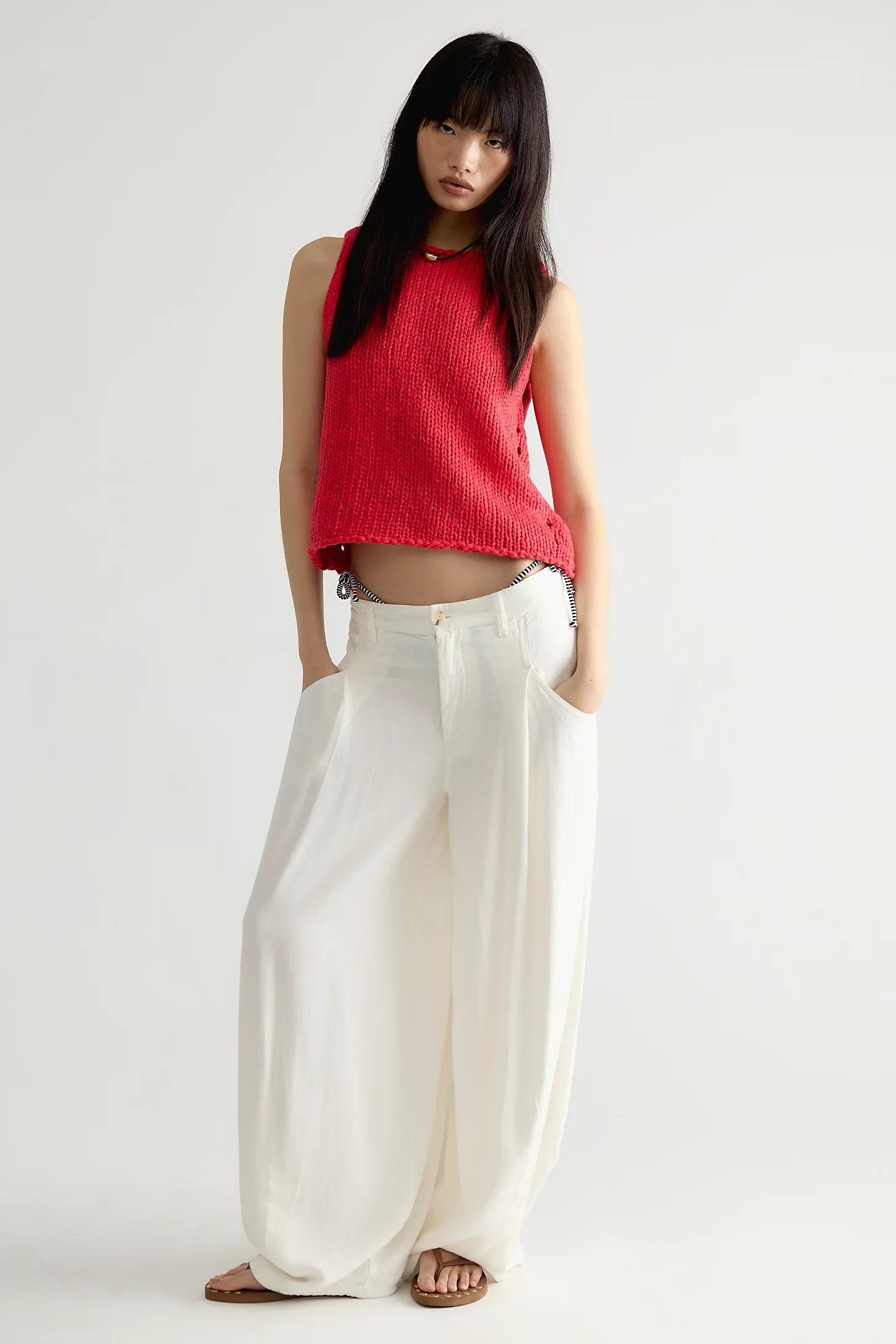 fp red raspberry knit tank