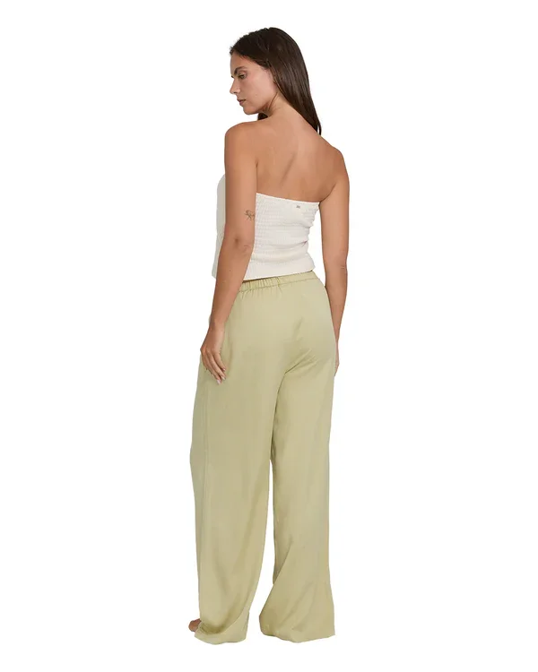 billabong green wander pants drawstring