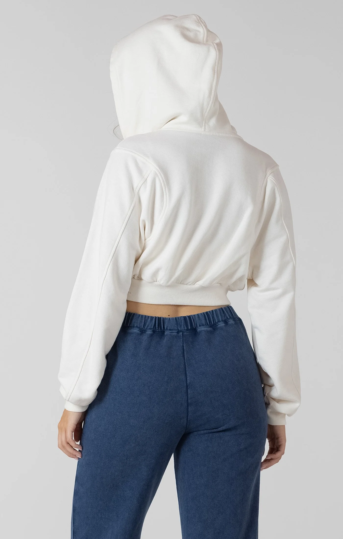 Dex Cropped Zip-Front Hoodie back