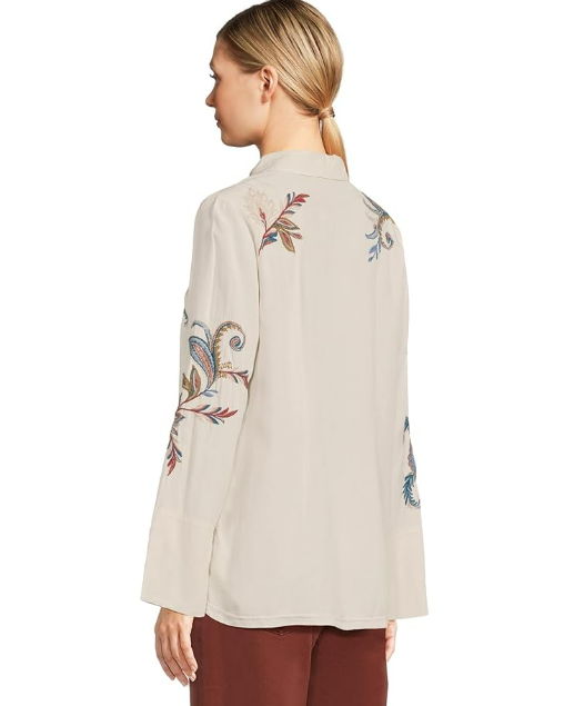 Creme Floral Top back