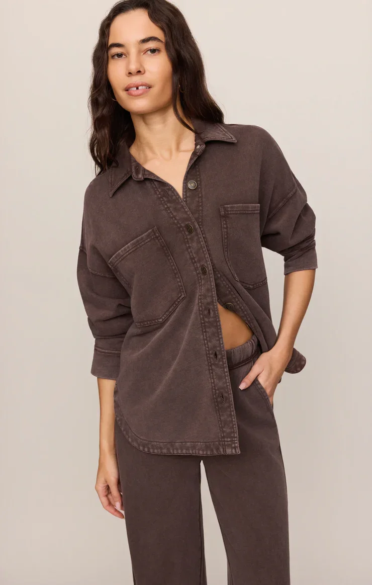 z supply brown jacket set