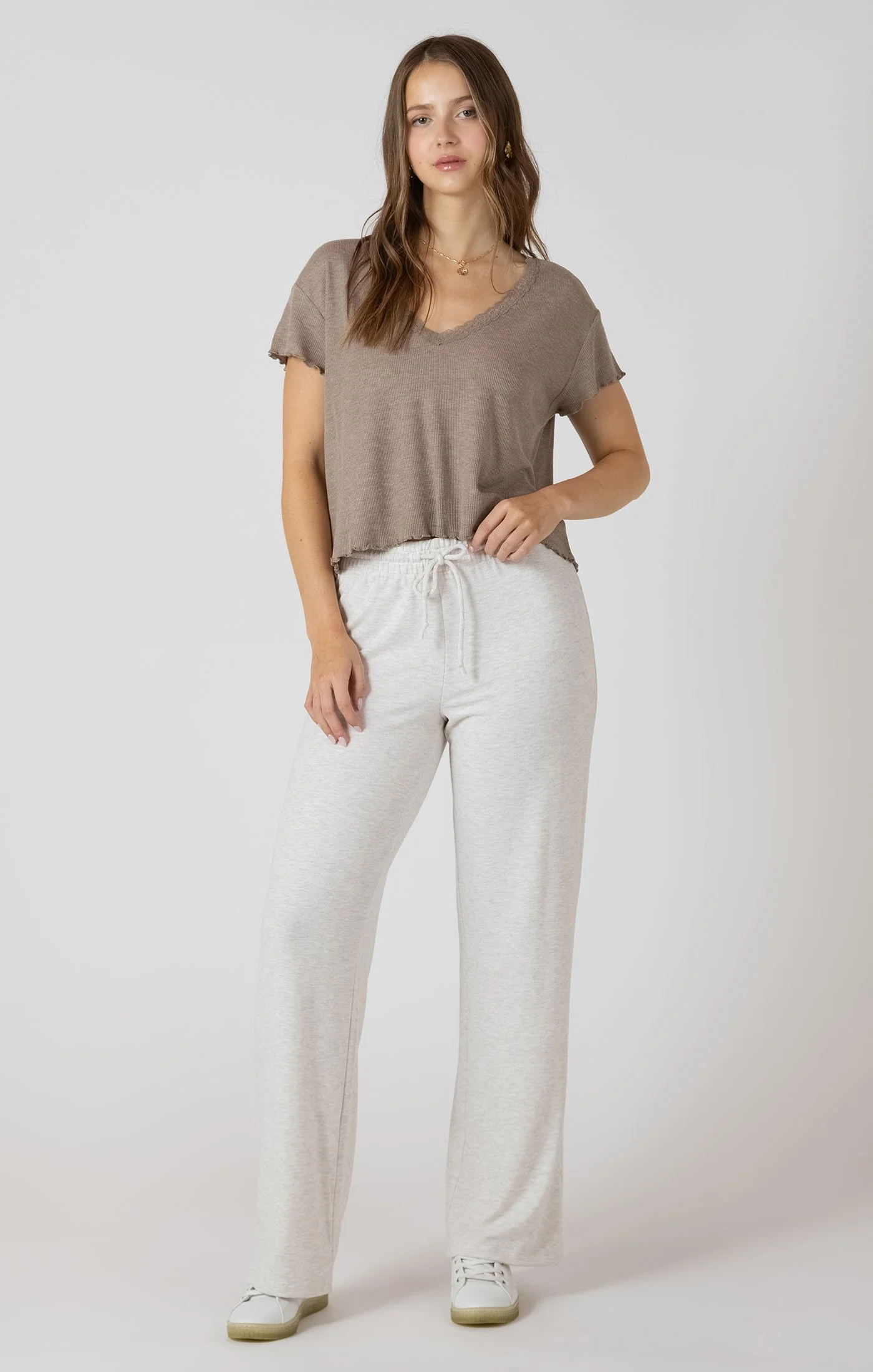 Dex Lace Trim Waffle Top