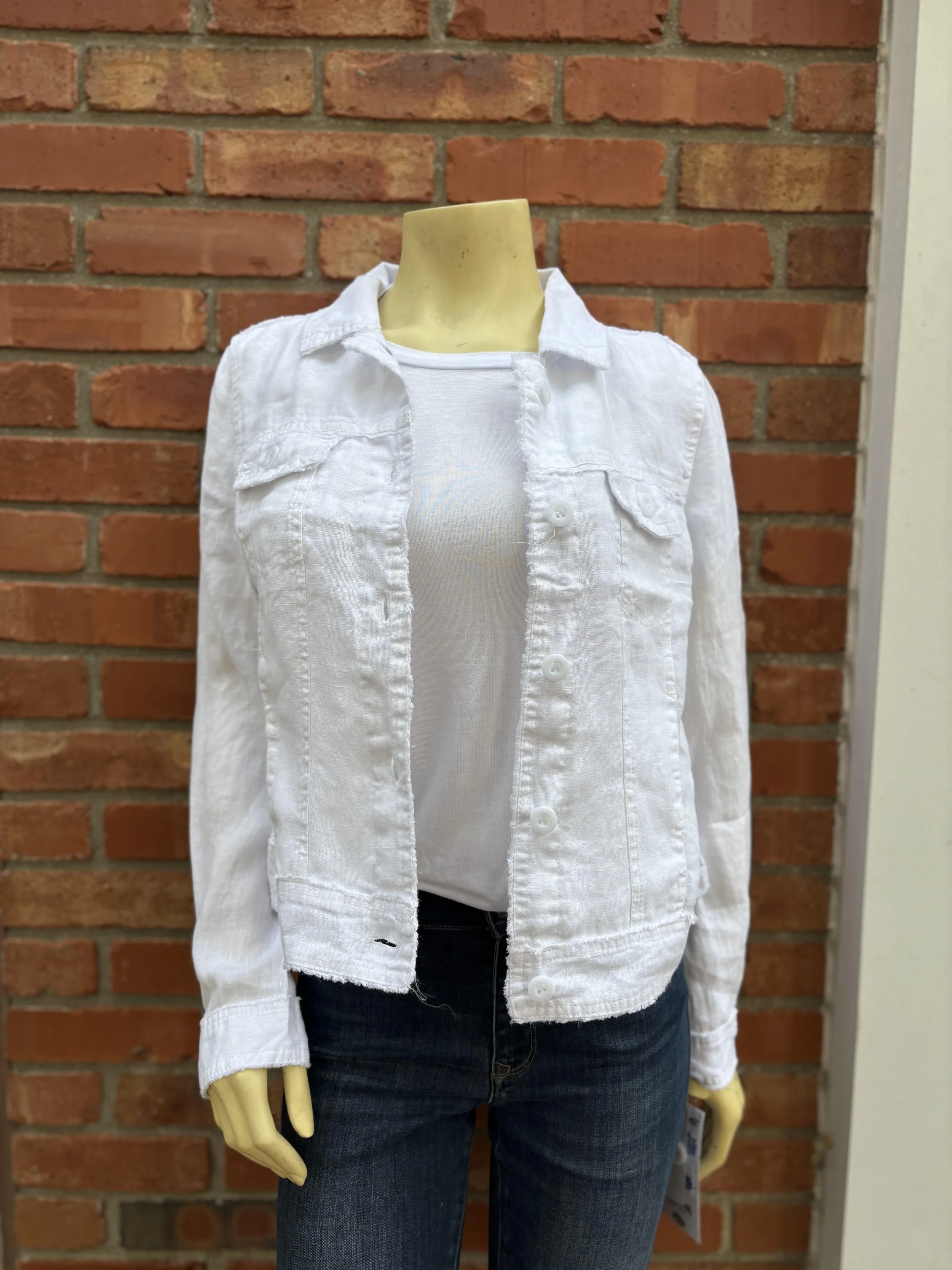 lulu b white linen jacket