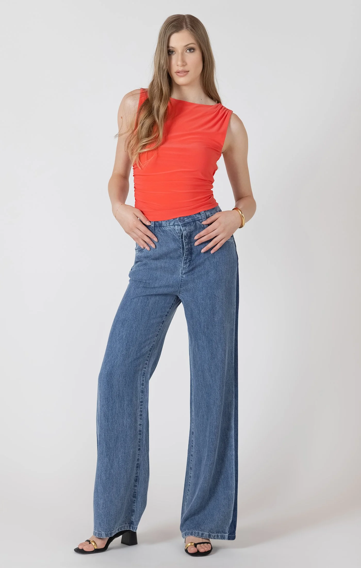 Dex trouser contrast blue outfit