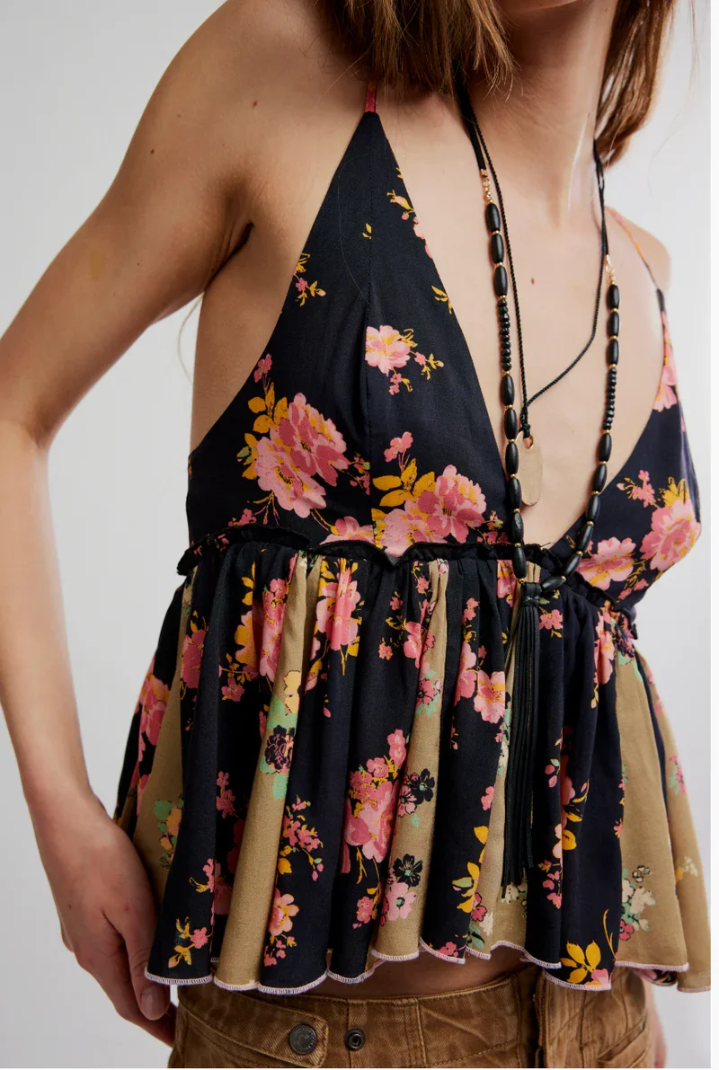 Free people floral babydoll top