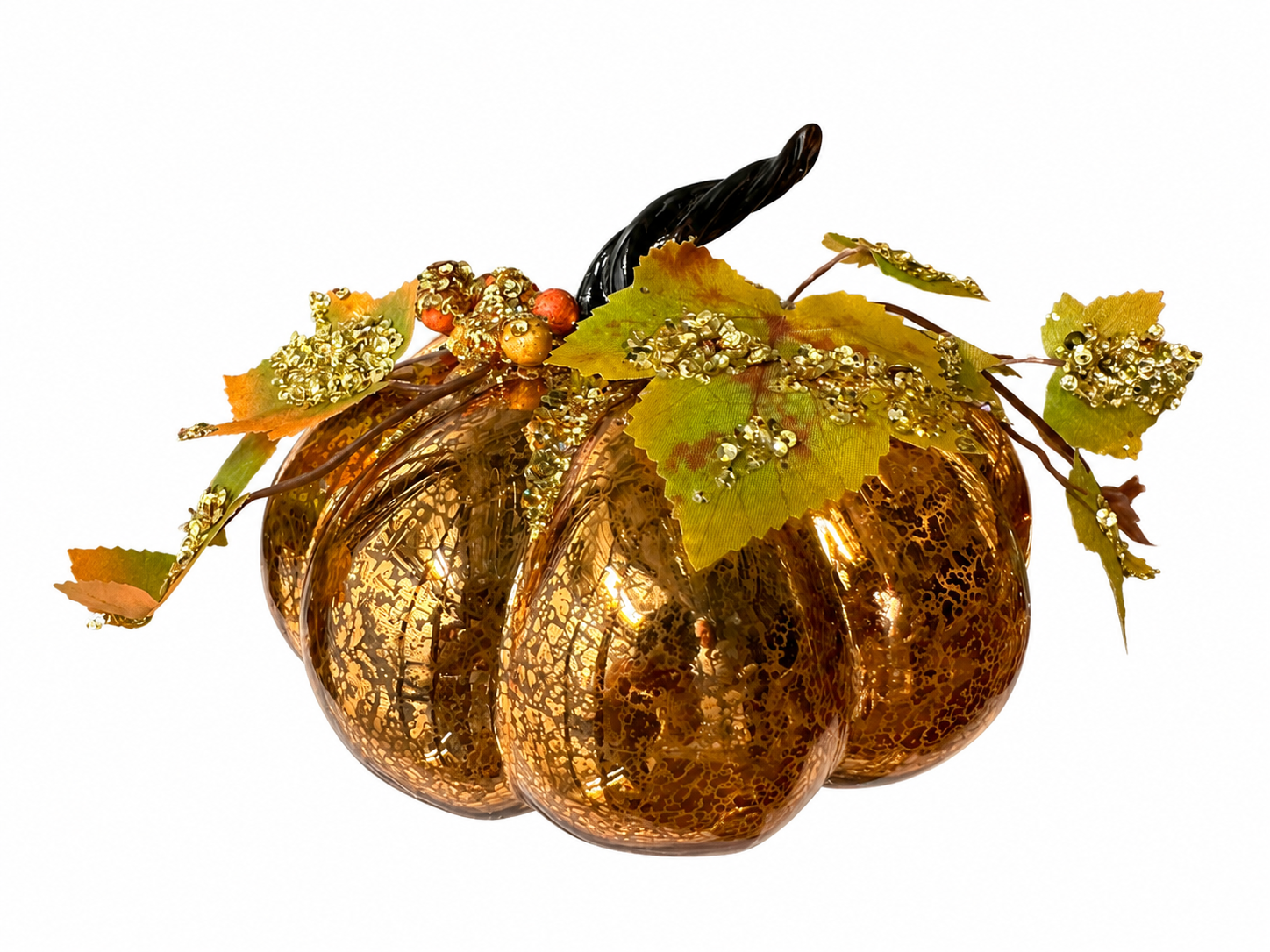 LED Mercury Glass Pumpkin 6" D
