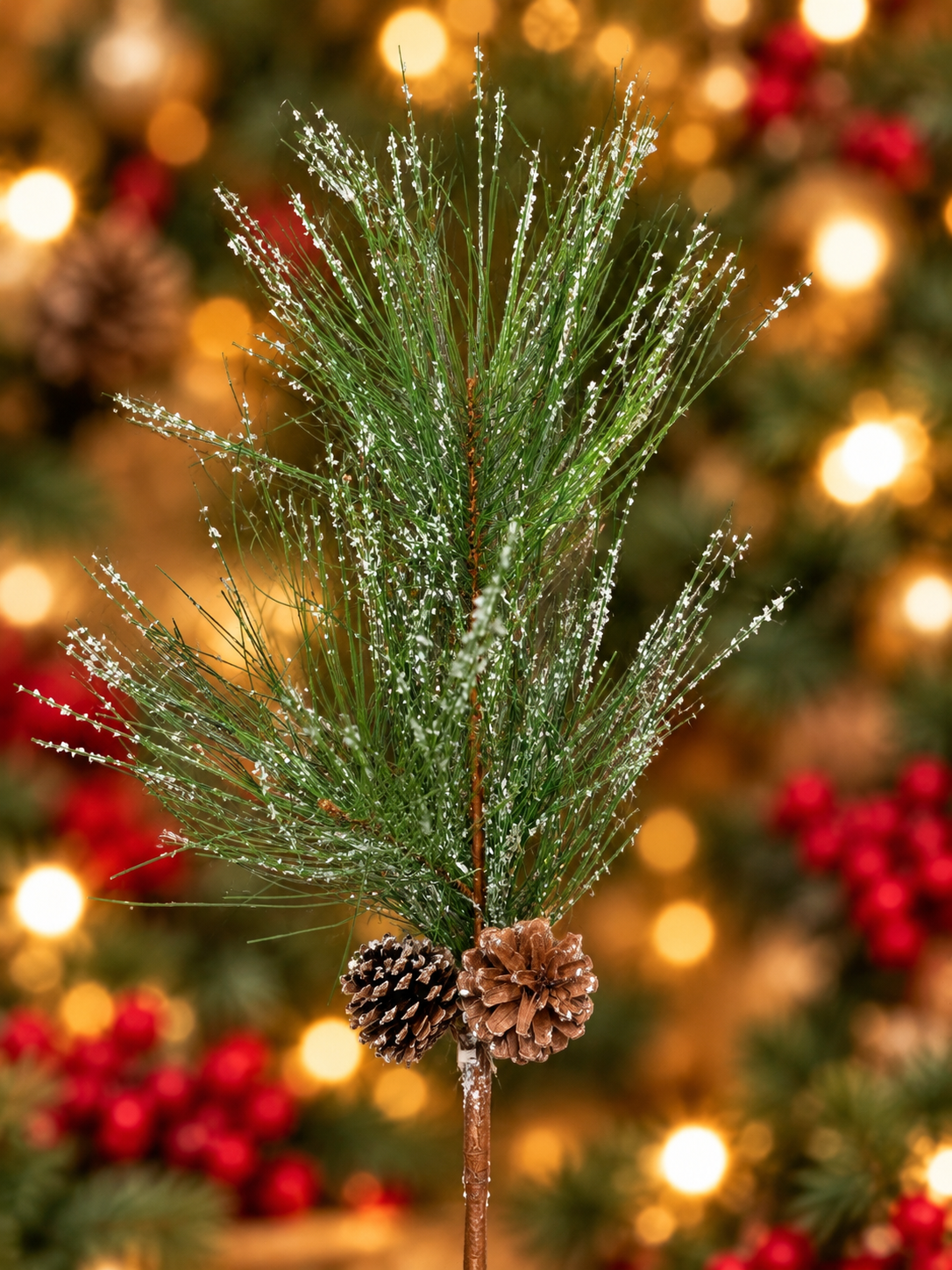 Frosted Pine Spray with Cones.png