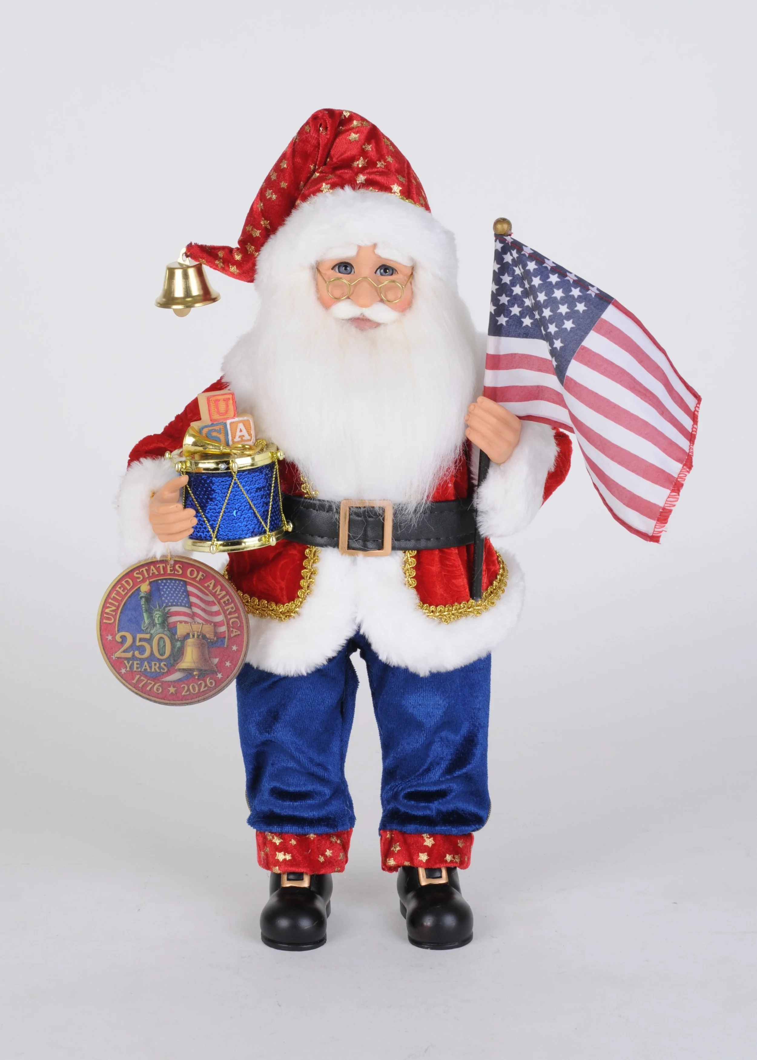 Stars & Stripes Santa - 16" H