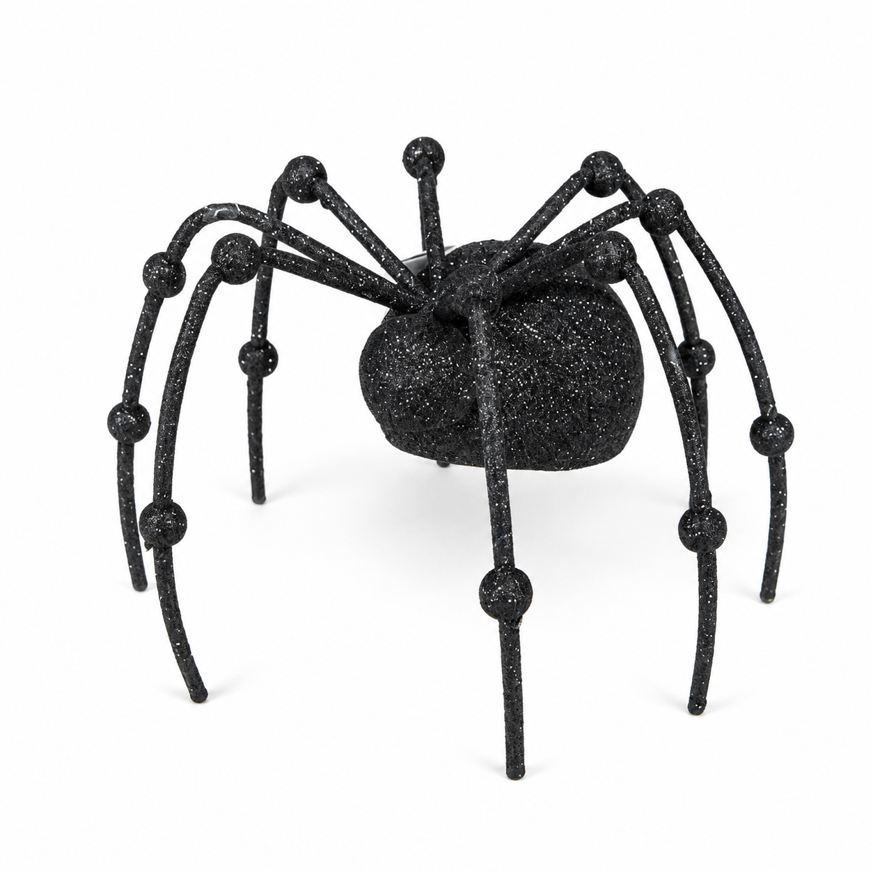 Glittered Black Metal Spider SMALL 7.5" D