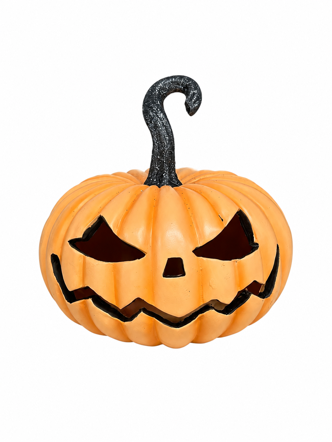 Orange Resin LED Flicker Flame Jack-O'-Lantern LARGE